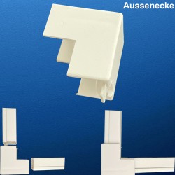 PVC Kabelkanal Zubehör Endkappe, T-Stück, L-Stück, Innen- / Außenecke, Verbinder