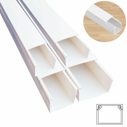 PVC Kabelkanal  Kabelleiste Größe und Länge nach Wahl weiß vorgebohrt NEU