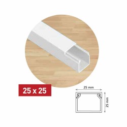 PVC Kabelkanal  Kabelleiste Größe und Länge nach Wahl weiß vorgebohrt NEU