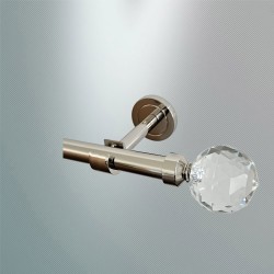 Nalbur Metall Gardinenstange Set 1-2 läufig Wandmontage 19mm mit Zubehör