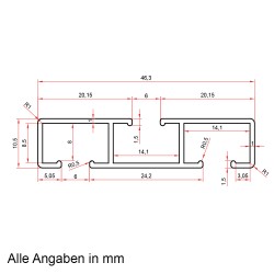 Alu Aluminium Gardinenschiene Vorhangschiene mit Montage Set 2 läufig bis 5m