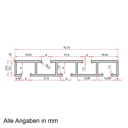 Alu Aluminium Gardinenschiene Vorhangschiene mit Montage Set 3 läufig bis 5m
