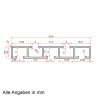 Alu Aluminium Gardinenschiene Vorhangschiene mit Montage Set 3 läufig bis 5m