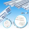 Aluminium Gardinenschiene Schiebevorhang Montage Set 2 / 3 läufig weiß / silber