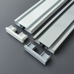 Alu Aluminium Gardinenschiene Vorhangschiene mit Montage Set 2 läufig bis 5m