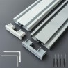 Alu Aluminium Gardinenschiene Vorhangschiene mit Montage Set 2 läufig bis 5m