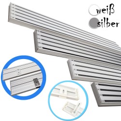 Aluminium Gardinenschiene Schiebevorhang Montage Set 4 - 5 läufig weiß silber